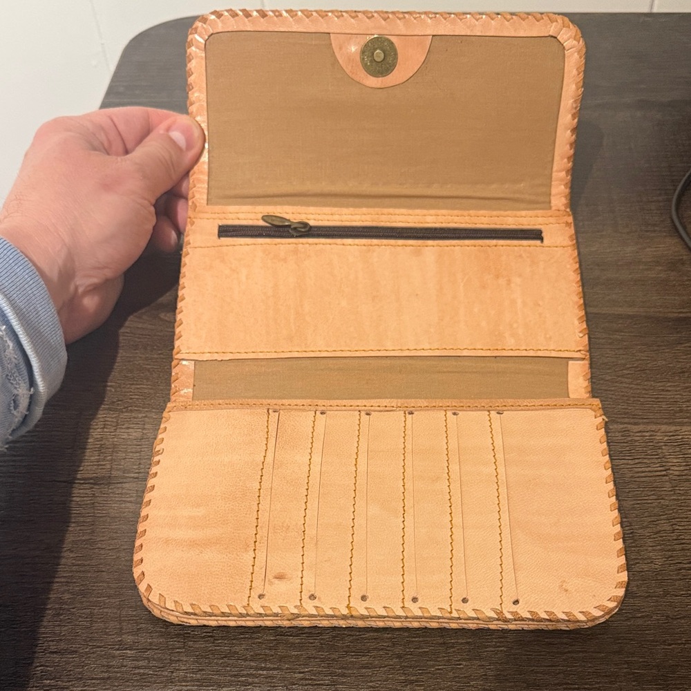 Blue And Orange Leaf Pattern Wallet - image 2